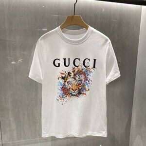 Guci Tigger Collaboration T-Shirt  White GG Logo Cotton Tee
